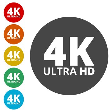 Ultra HD 4K icons set 