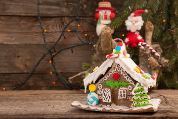 Gingerbread house. Christmas holiday sweets. European christmas