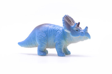 Triceratops dinosaur toy isolated on white