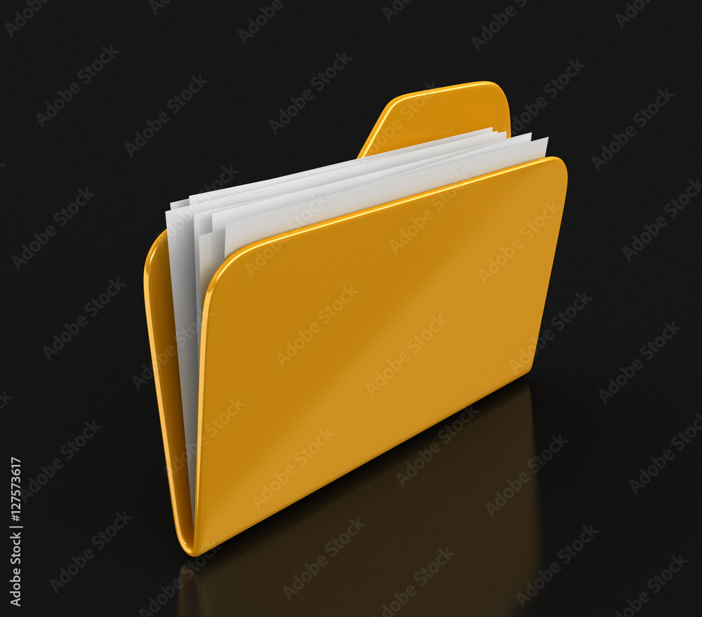 Poster folder and files. image with clipping path