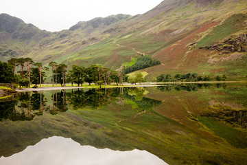 Reflection of mountains in Buttermere, Cumbria