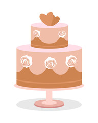 Wedding Cake Vector Illustration in Flat Design