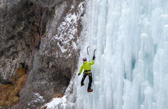 ice climbing in the Italian Dolomites