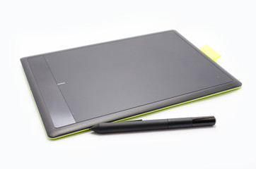 Black drawing graphic tablet isolated