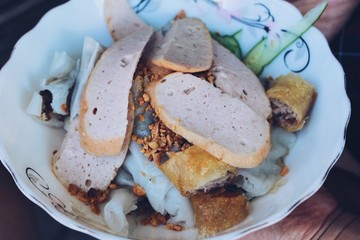 Asia food noodle and bread in Cambodia 
