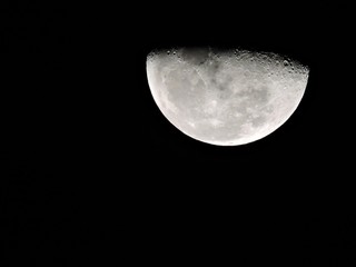 Naklejka premium moon waning at 1/2 phase