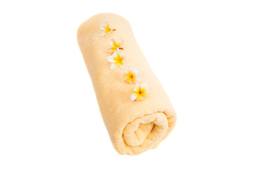 frangipani flower on a towel