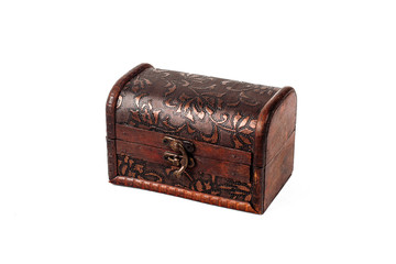 Old wooden brown trunk