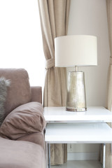 table lamp and sofa
