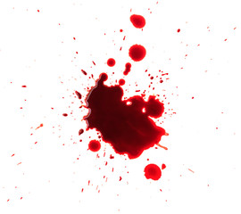 Blood splashed isolated on white background