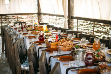 popular Ukrainian dishes on the table, food photography