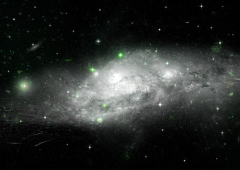 Stars, dust and gas nebula in a far galaxy