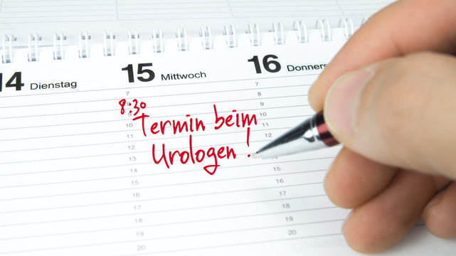 Urologe / Termin im Terminkalender / Terminplaner