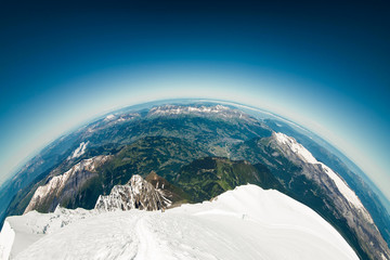Spherical panorama from the summit of Mont Blanc