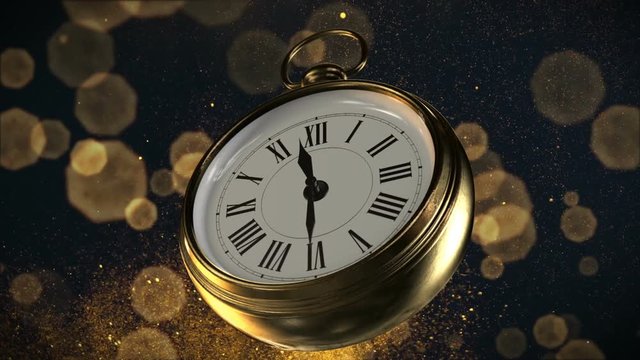 New Year's at midnight with fireworks. 3d rendering