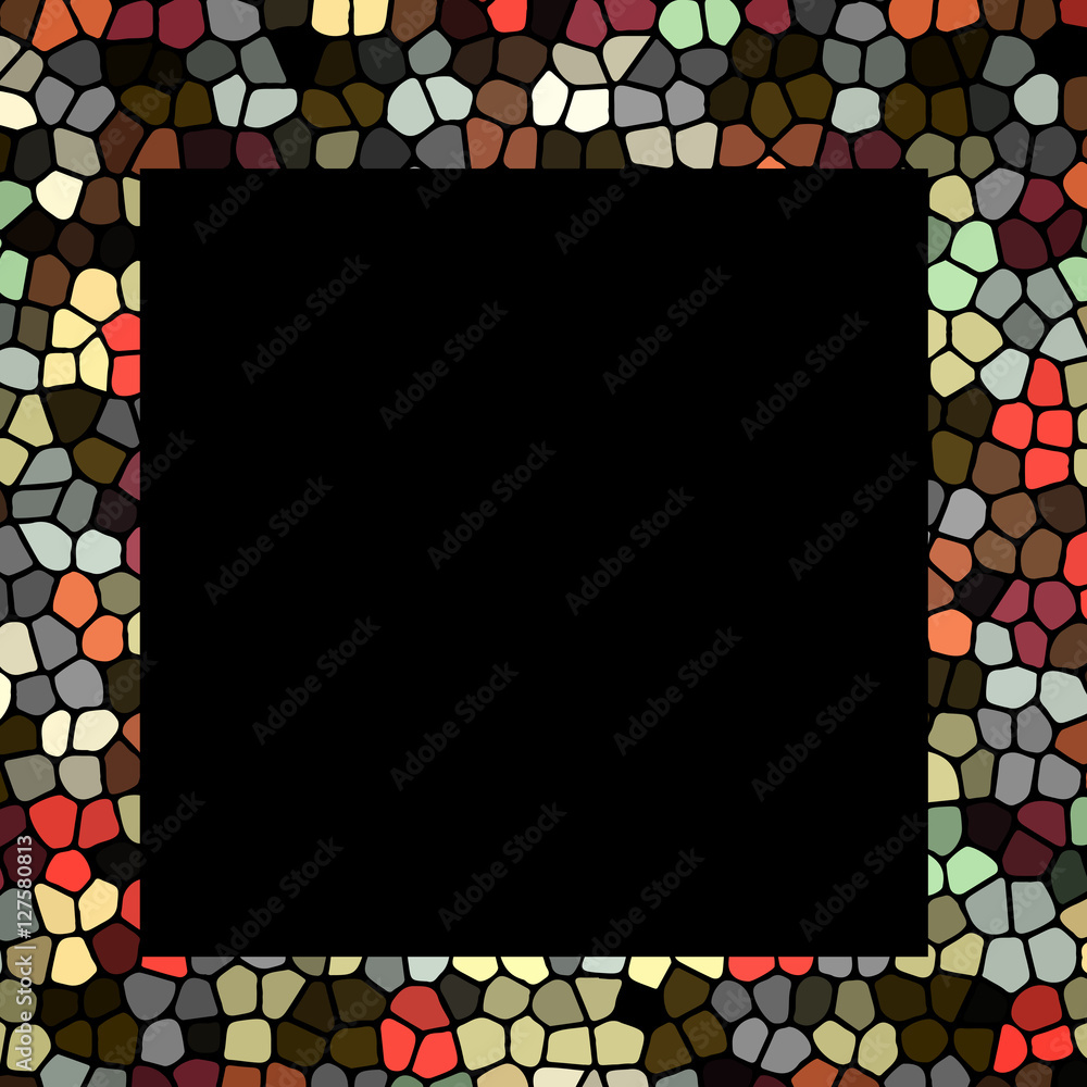 Canvas Prints retro mosaic frame-border on black