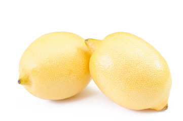 Isolated image of two lemons on a white background