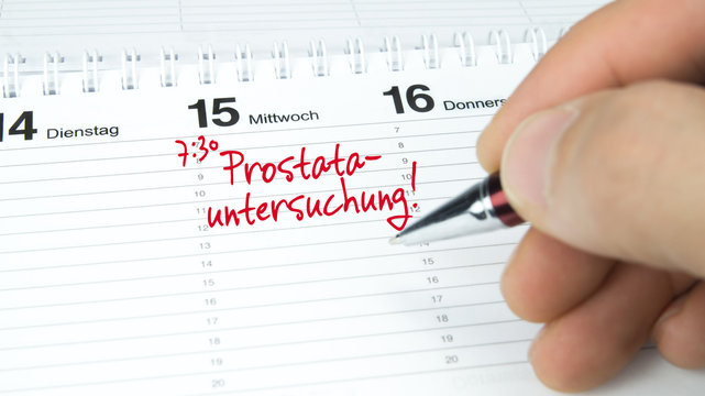 Prostatauntersuchung / Termin im Terminkalender / Terminplaner