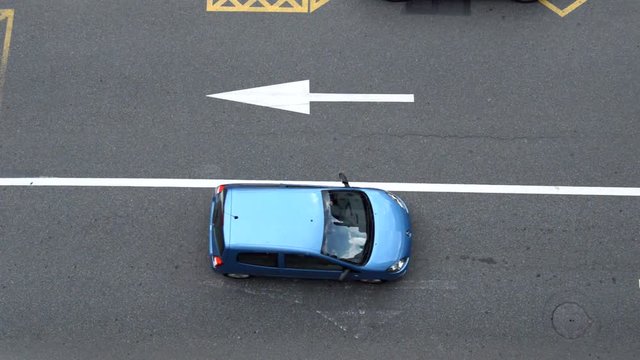 Cars Driving Both Ways From Above mp4