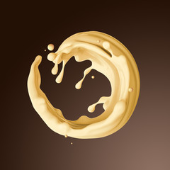 3d render, food and drink illustration, abstract creamy butter s