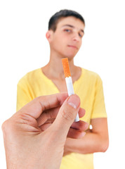 Young Man refuse a Cigarette