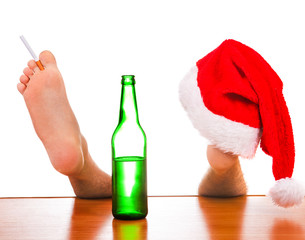 Santa Hat on the Leg