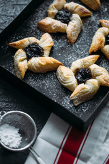 Finnish star-shaped joulutorttu christmas cake with dried marmalade