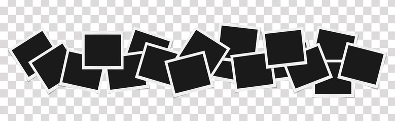 Collage of realistic vector photo frames isolated. Template retro photo design, Vector illustration