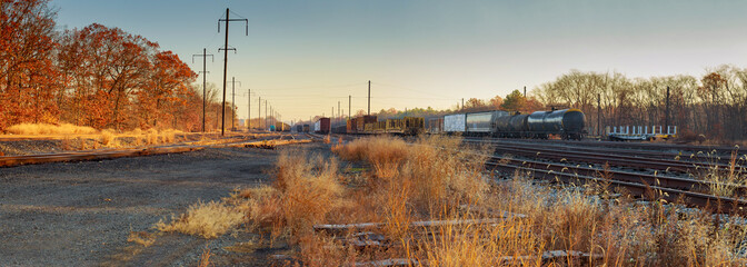 Early in the morning on the early autumn railway