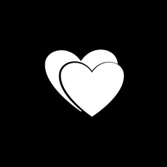 Heart couple white icon