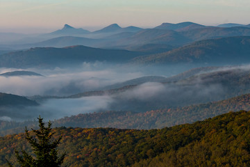 Whispy Fog in Appalachian Mountains