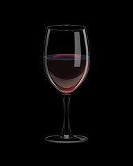 Fototapeta na wymiar Vector realistic glass with red wine.