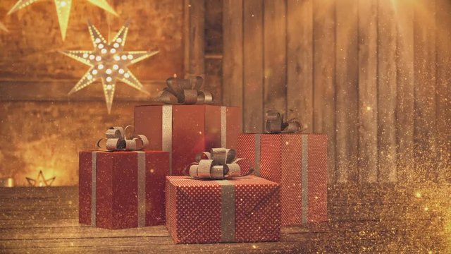 beautiful gifts at christmas with glitter. 3d rendering