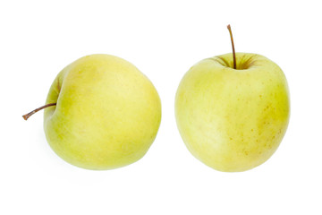 Perfect fresh green apples isolated on white background