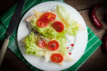 Fried toast sandwich.