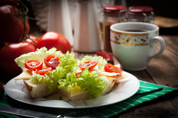 Fried toast sandwich.