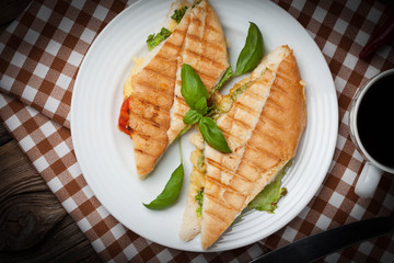 Fried toast sandwich.