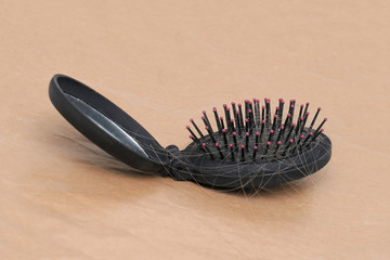 Fallen hair on brush