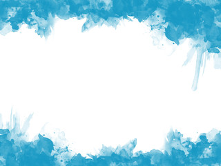 Wasserfarben gerahmter Hintergrund in blau, hochauflösende Illustration für kreative Designhintergrüne