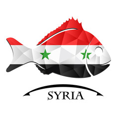 fish logo made from the flag of  Syria