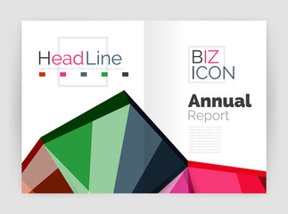 Business abstract geometric financial report brochure template