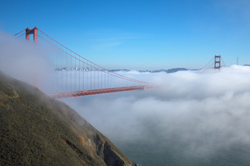 Golden Gate Bridge in fog