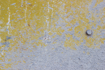 totally closeup yellow electric concrete mixer with wonderful texture background