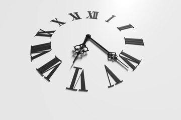 The face of clock on white background