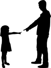 Vector silhouette of family.