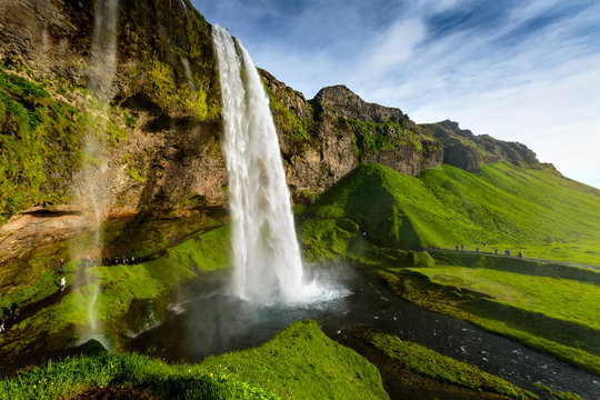 Fototapeta Seljalandsfoss one of the most famous Icelandic waterfall