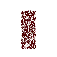 Letter l  made of coffee beans vector set