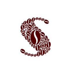 Letter s  made of coffee beans vector set