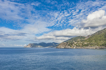 Fototapeta na wymiar Cinque Terre at Ligurian sea in Italy
