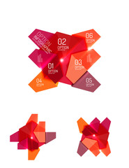 Abstract paper geometric infographic templates